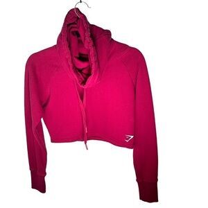 Gymshark Slouch Cropped Hoodie XS in Beet
